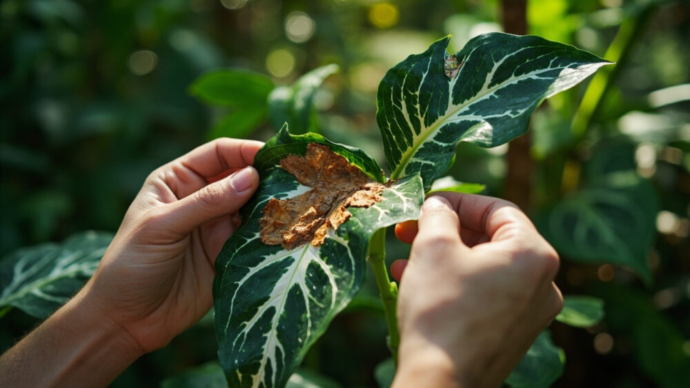 alocasia polly brown tips