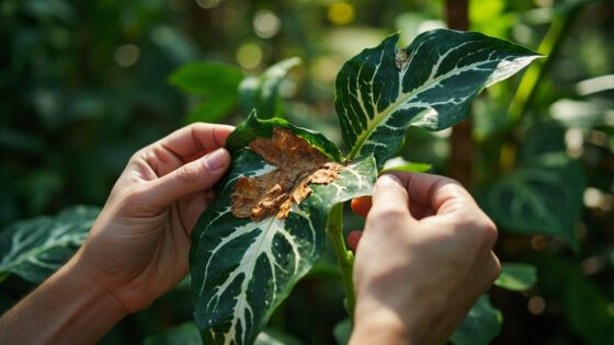 alocasia polly brown tips