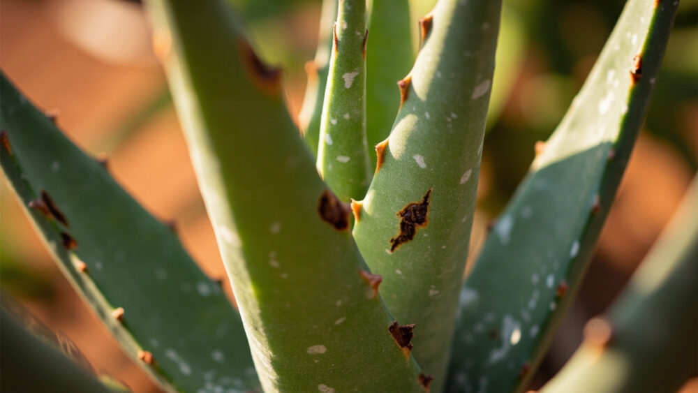 aloe vera turning brown
