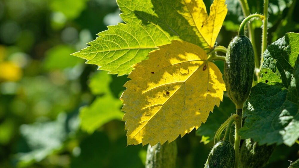 cucumber plant leaves turning yellow