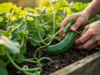 growing cucumbers in raised beds
