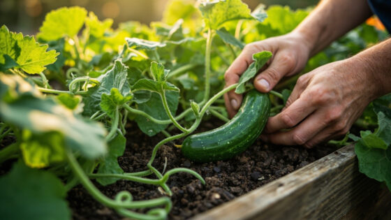 growing cucumbers in raised beds