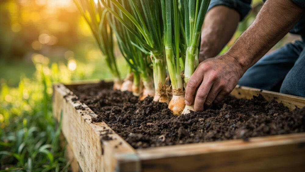 growing onions in raised beds