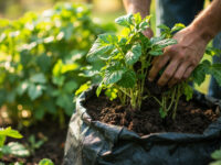 growing potatoes in grow bags