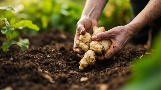 how deep to plant ginger
