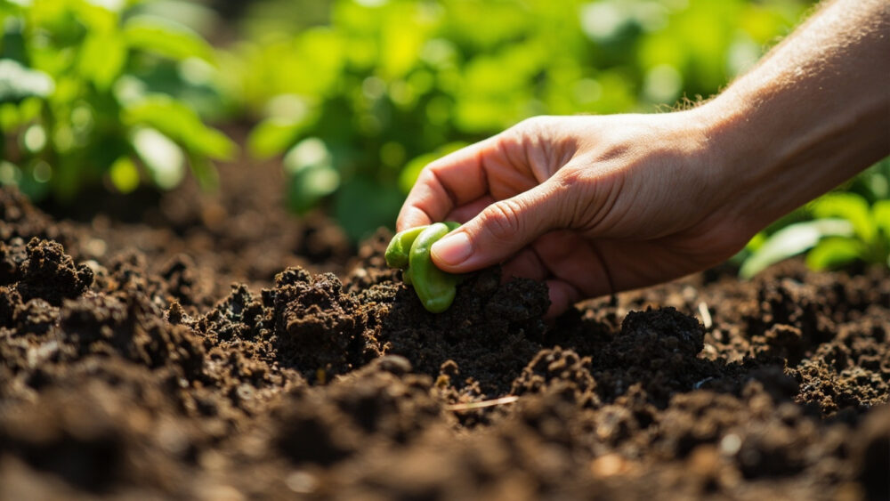 how deep to plant green beans