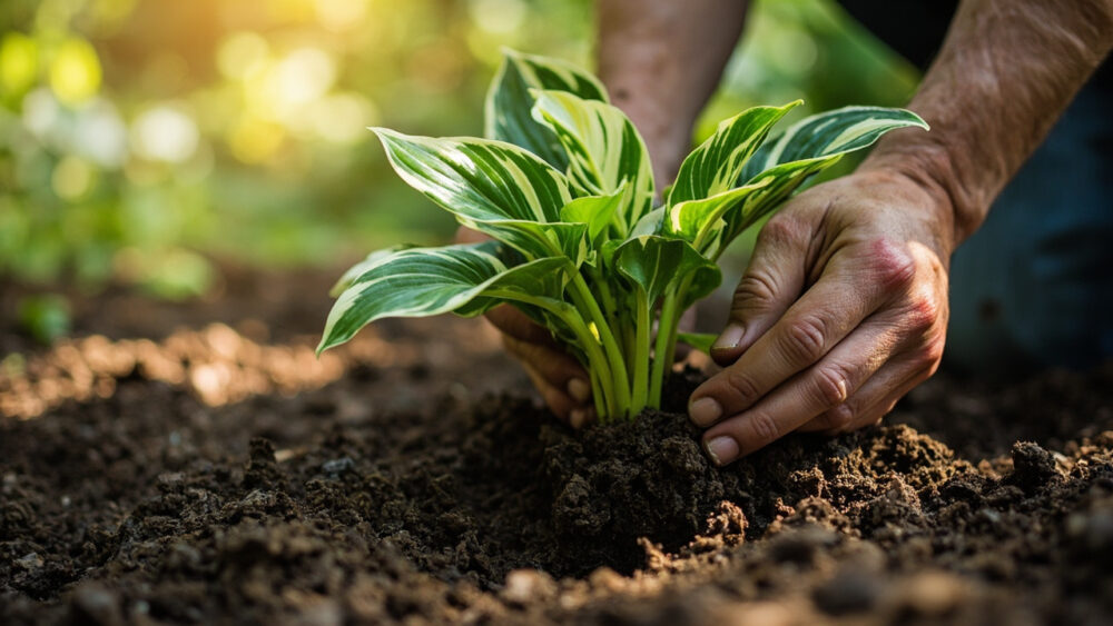 how deep to plant hostas