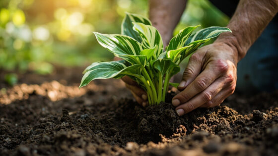 how deep to plant hostas
