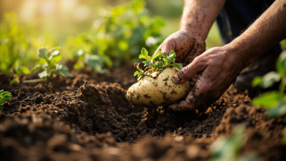 how deep to plant potatoes