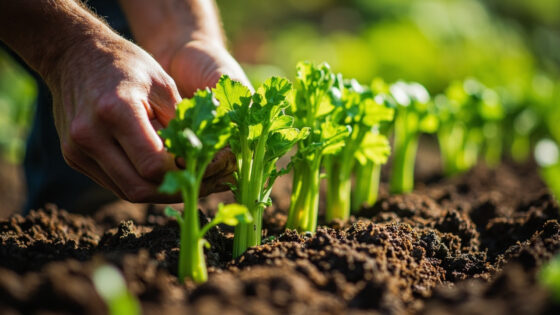 how far apart to plant celery