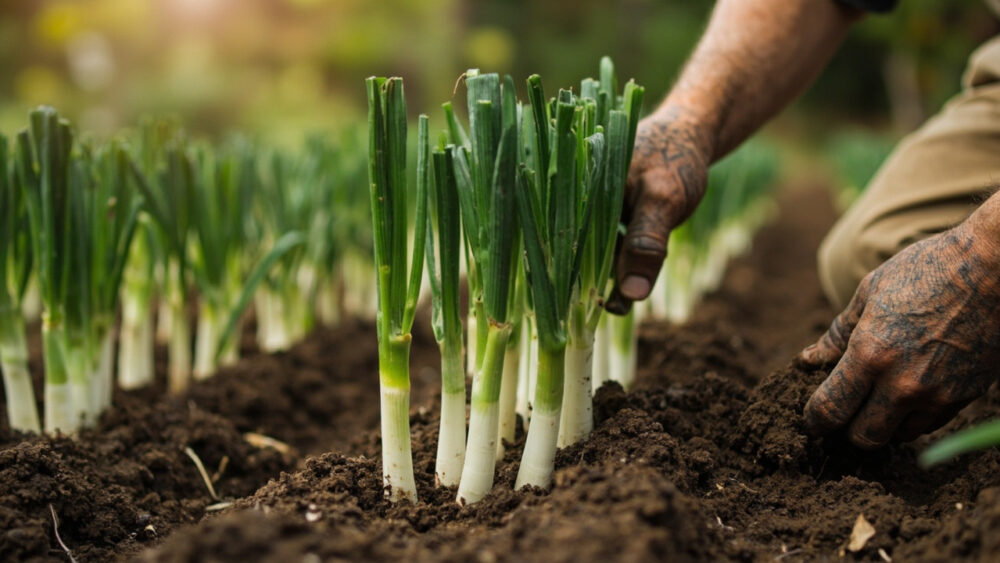 how far apart to plant leeks