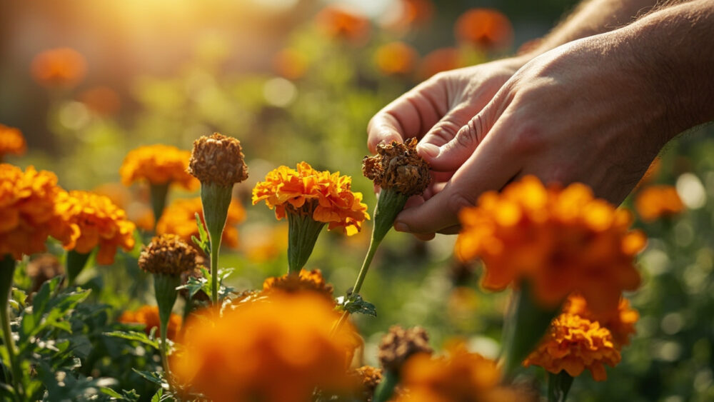 how to deadhead marigolds
