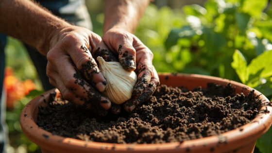 how to grow garlic in containers
