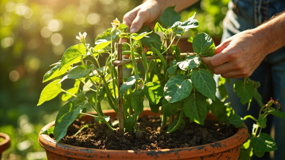 how to grow green beans in containers