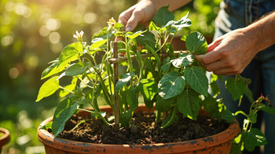 how to grow green beans in containers