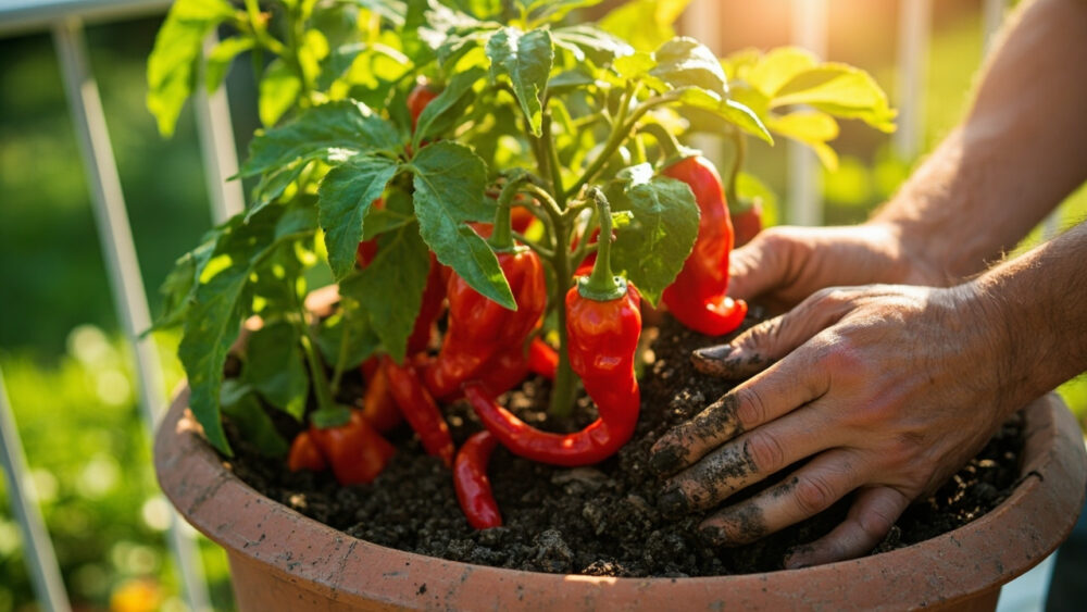 how to grow peppers in containers