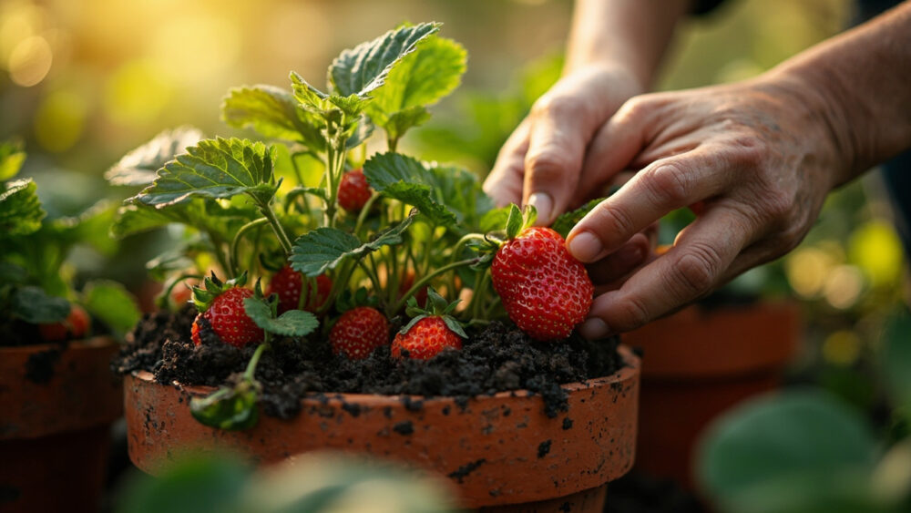 how to grow strawberries in pots