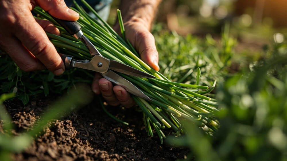 how to harvest chives