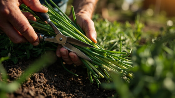 how to harvest chives