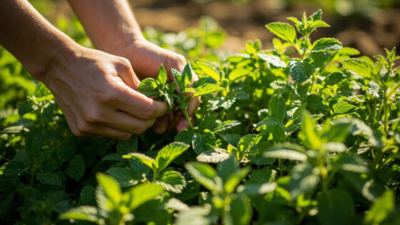 how to harvest mint
