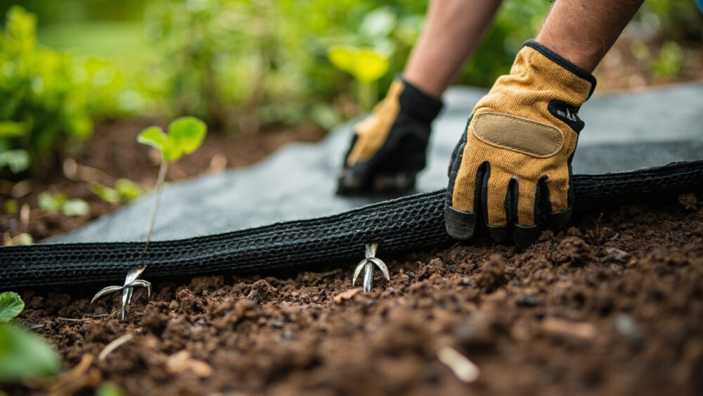 how to lay landscape fabric