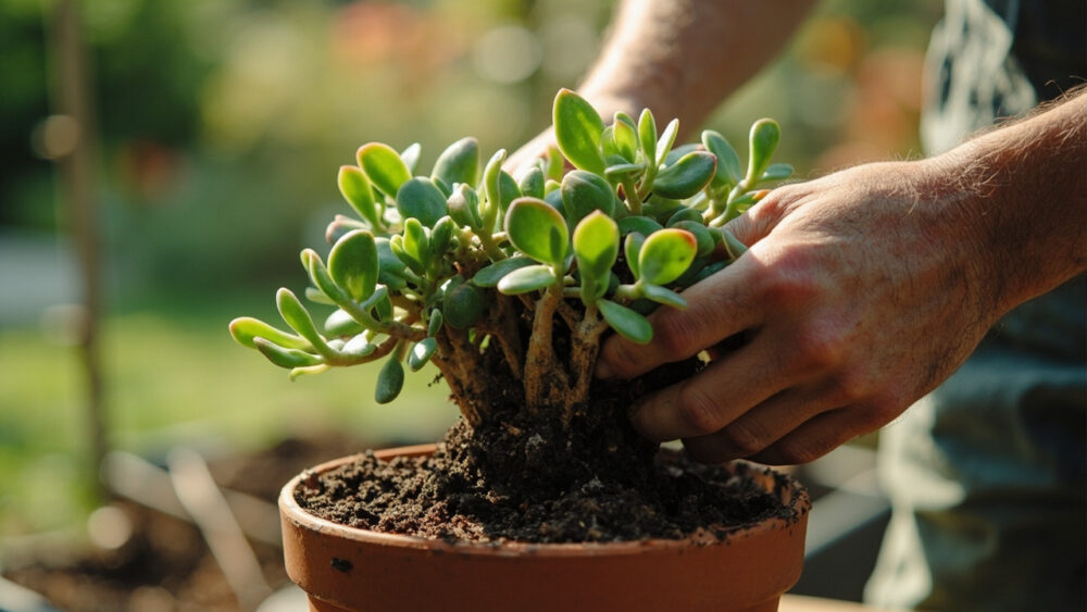 how to repot jade plant