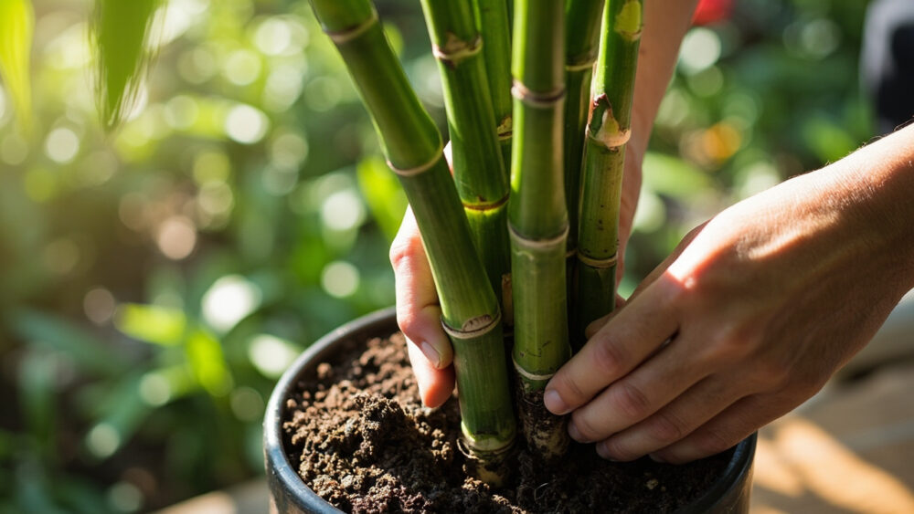 how to repot lucky bamboo
