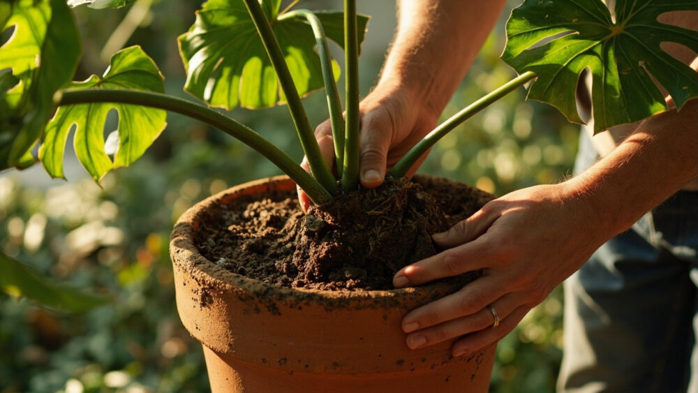 how to repot monstera