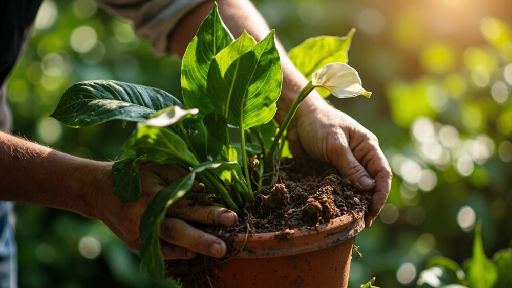 how to repot peace lily