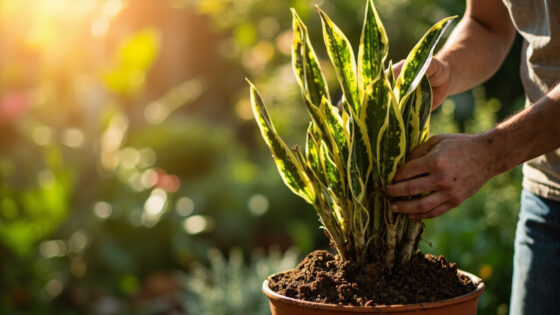 how to repot snake plant