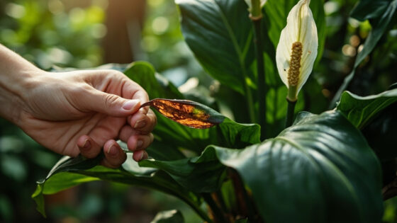 peace lily brown tips