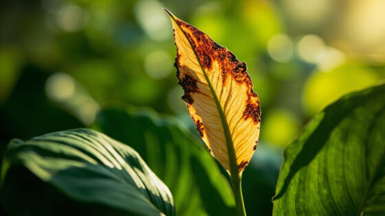 peace lily leaves turning brown