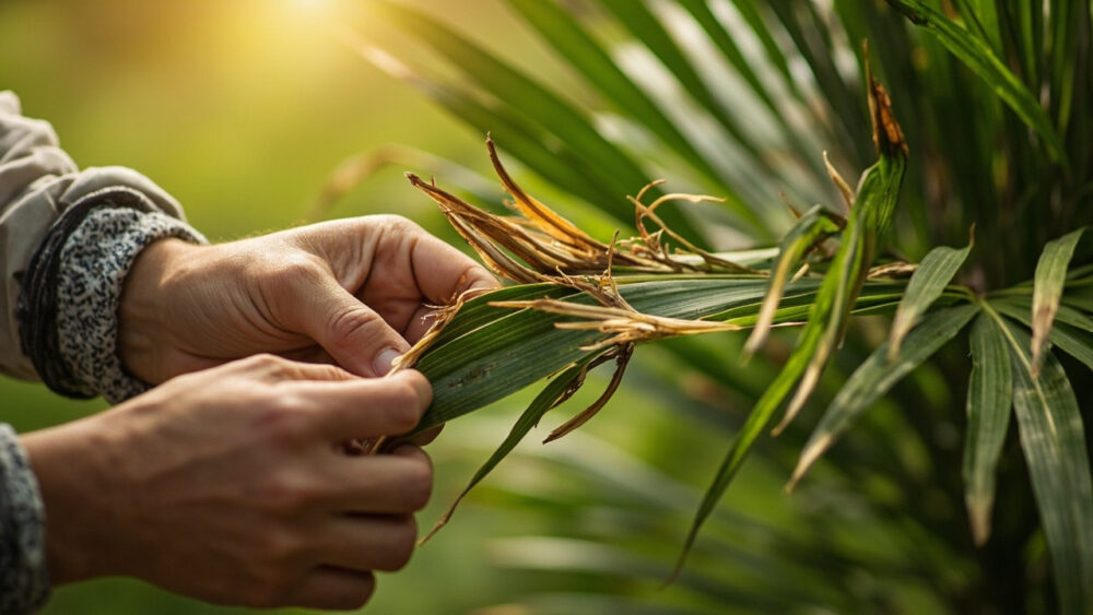 ponytail palm brown tips