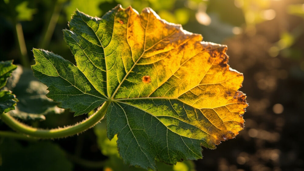 pumpkin plant leaves turning yellow