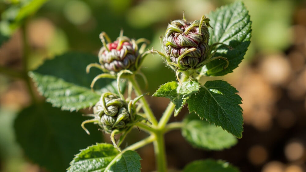 raspberry plant leaves curling