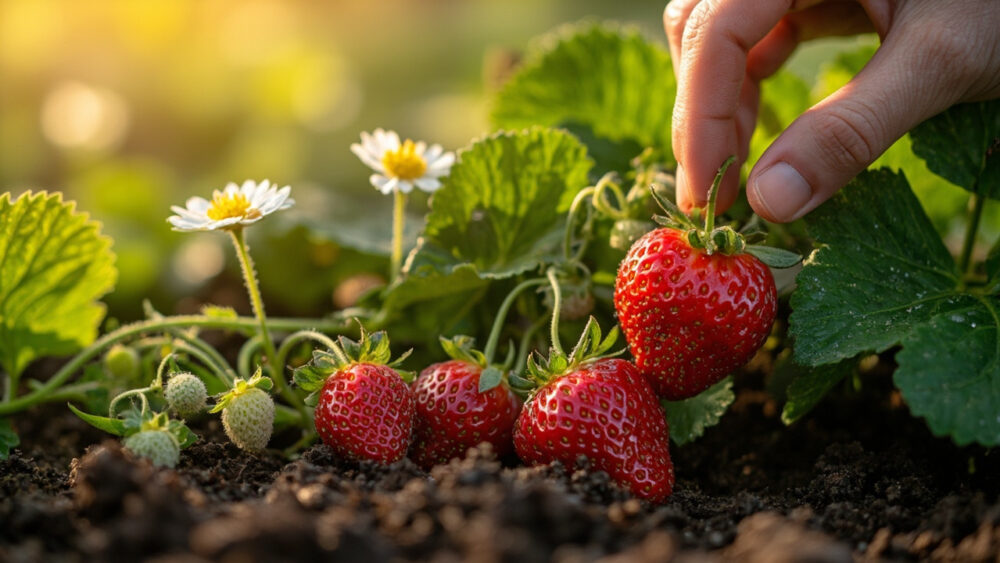 strawberries growing stages