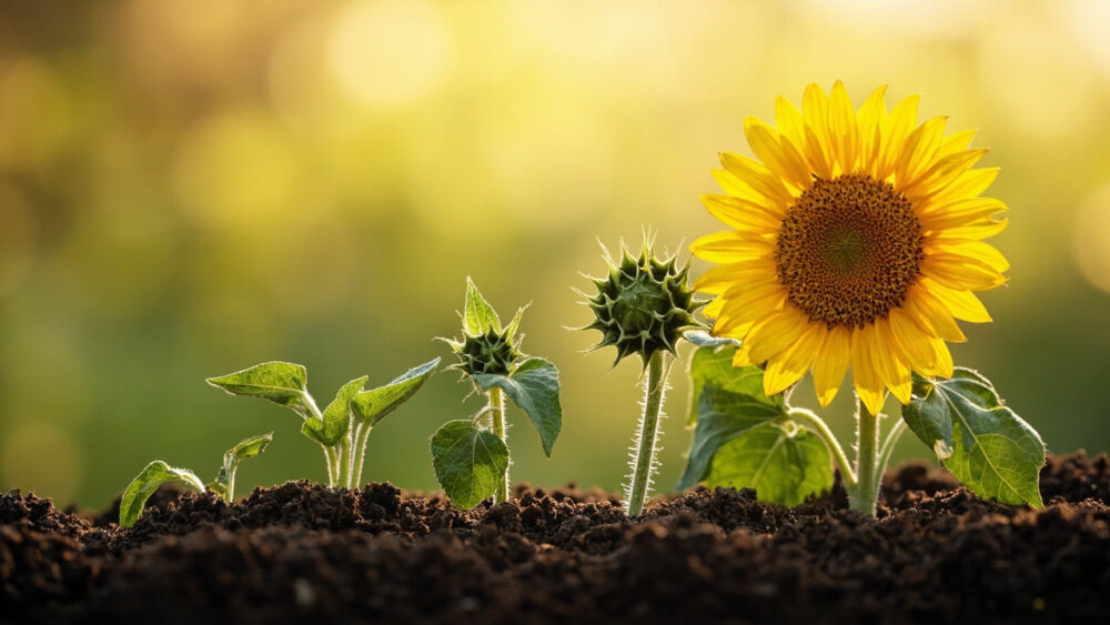sunflowers growing stages
