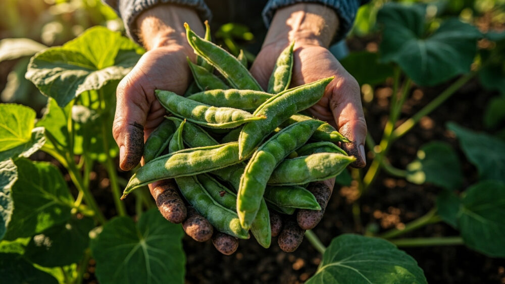 when to harvest edamame