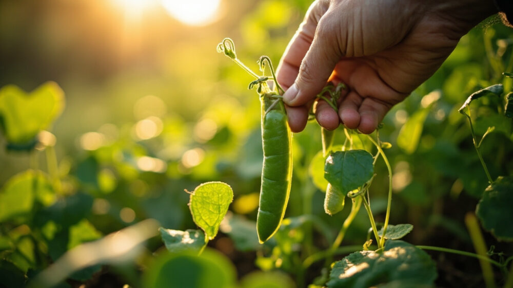 when to harvest peas