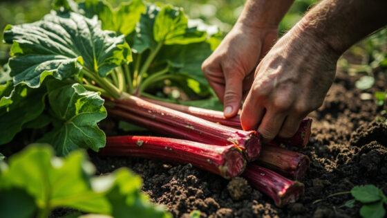 when to harvest rhubarb