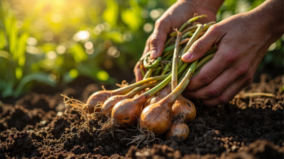 when to harvest shallots