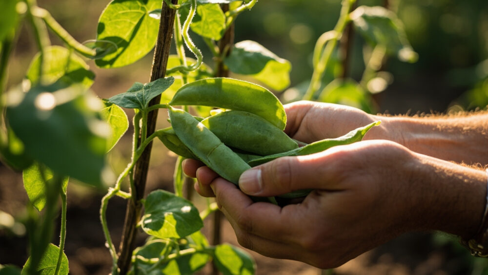 when to harvest snap peas