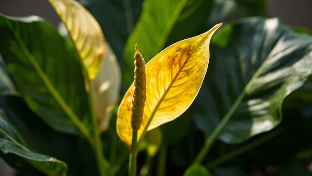 why is my peace lily turning yellow